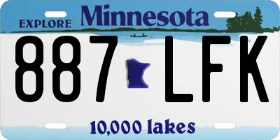 MN license plate 887LFK