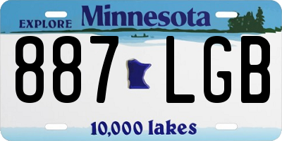 MN license plate 887LGB