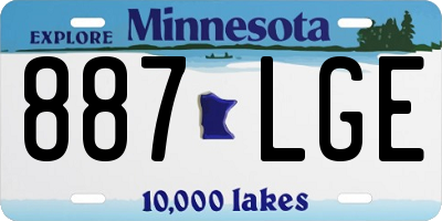 MN license plate 887LGE