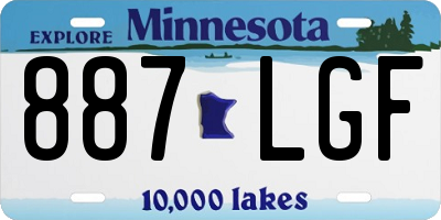 MN license plate 887LGF