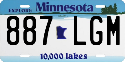 MN license plate 887LGM