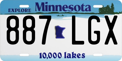 MN license plate 887LGX