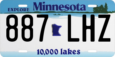 MN license plate 887LHZ