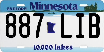 MN license plate 887LIB