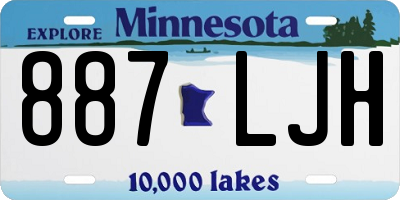 MN license plate 887LJH