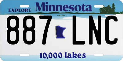 MN license plate 887LNC