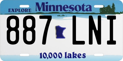 MN license plate 887LNI