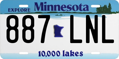 MN license plate 887LNL
