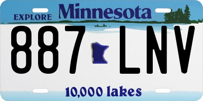 MN license plate 887LNV