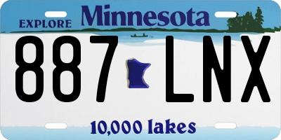 MN license plate 887LNX