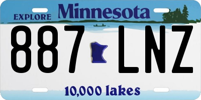 MN license plate 887LNZ