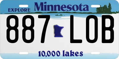 MN license plate 887LOB