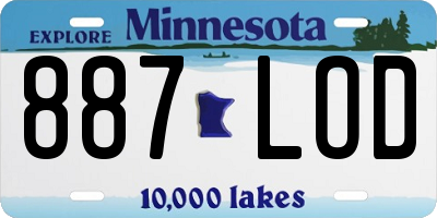 MN license plate 887LOD