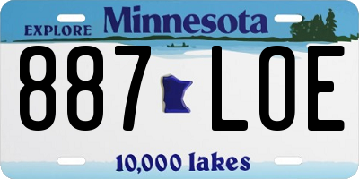 MN license plate 887LOE