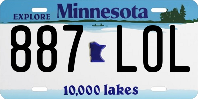 MN license plate 887LOL