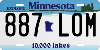 MN license plate 887LOM
