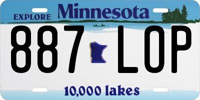MN license plate 887LOP