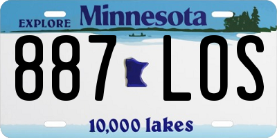 MN license plate 887LOS