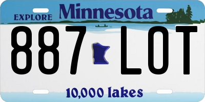 MN license plate 887LOT