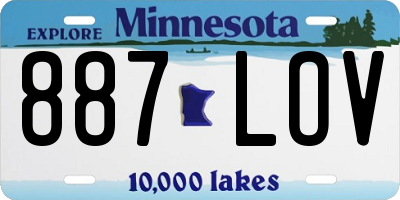 MN license plate 887LOV