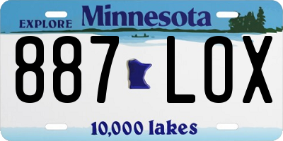 MN license plate 887LOX