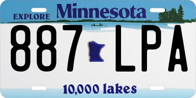 MN license plate 887LPA