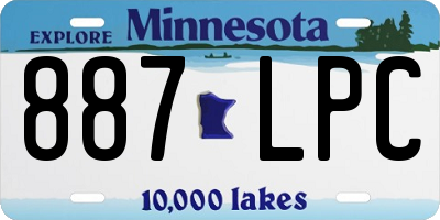MN license plate 887LPC