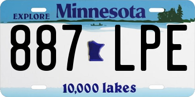 MN license plate 887LPE