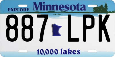 MN license plate 887LPK