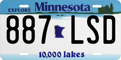 MN license plate 887LSD