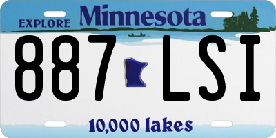 MN license plate 887LSI
