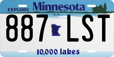 MN license plate 887LST
