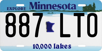 MN license plate 887LTO