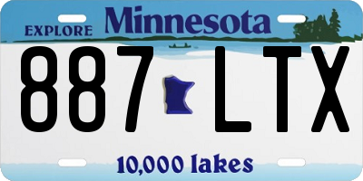 MN license plate 887LTX