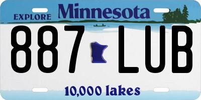 MN license plate 887LUB