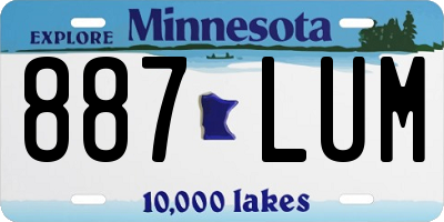 MN license plate 887LUM
