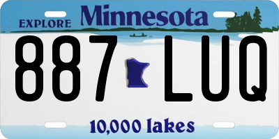 MN license plate 887LUQ