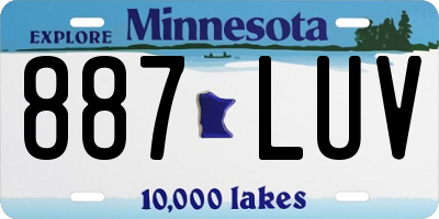 MN license plate 887LUV