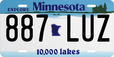 MN license plate 887LUZ