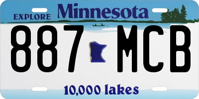 MN license plate 887MCB