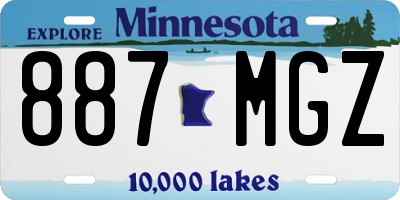 MN license plate 887MGZ