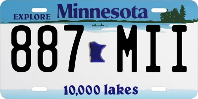 MN license plate 887MII