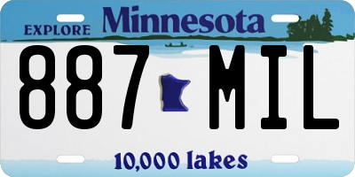 MN license plate 887MIL