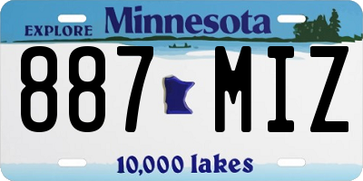 MN license plate 887MIZ