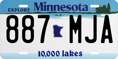 MN license plate 887MJA