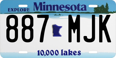 MN license plate 887MJK