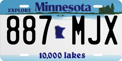 MN license plate 887MJX