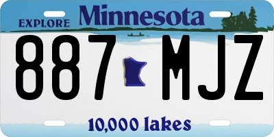 MN license plate 887MJZ