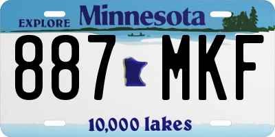 MN license plate 887MKF