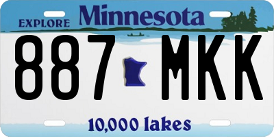 MN license plate 887MKK